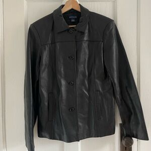 Ann Taylor black buttery leather jacket